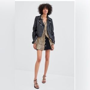 #zara “leather biker jacket in mint condition